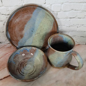 Platos de cerámica, Platos llanos hechos a mano, Juego de vajilla, Plato grande, Platos de gres, Cerámica, Gres, Cuenco de cerámica, Taza de cerámica.