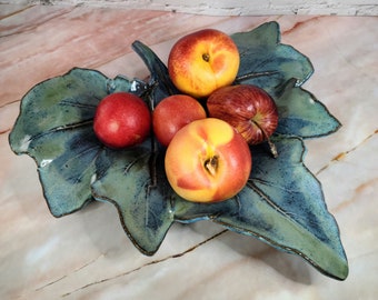 Ceramic Fruit Bowl, Ceramic Bread Bowl, Fruit Bowl, Bread Bowl, Handmade Fruit Bowl, Leaf Pottery, Ceramic Leaf, Pottery, Handmade Leaves