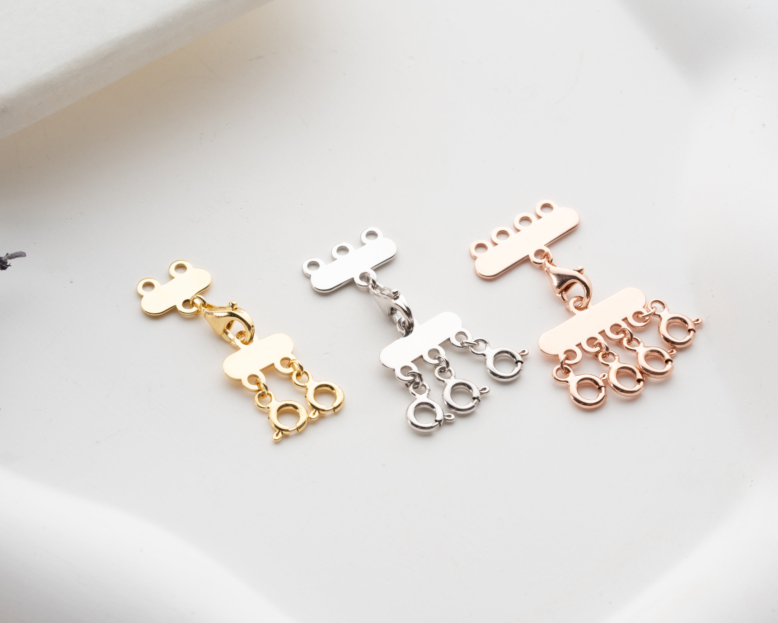 14k Solid Necklace Detangler Clasp Layer Necklace Clasp Layer