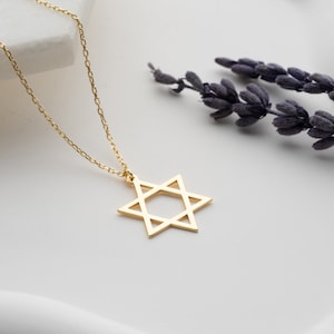 Gold Star Of David Necklace, Religious Necklace, Magen David Pendant, David Star Pendant, Religious Minimalist Gift, Jewish Star Necklace