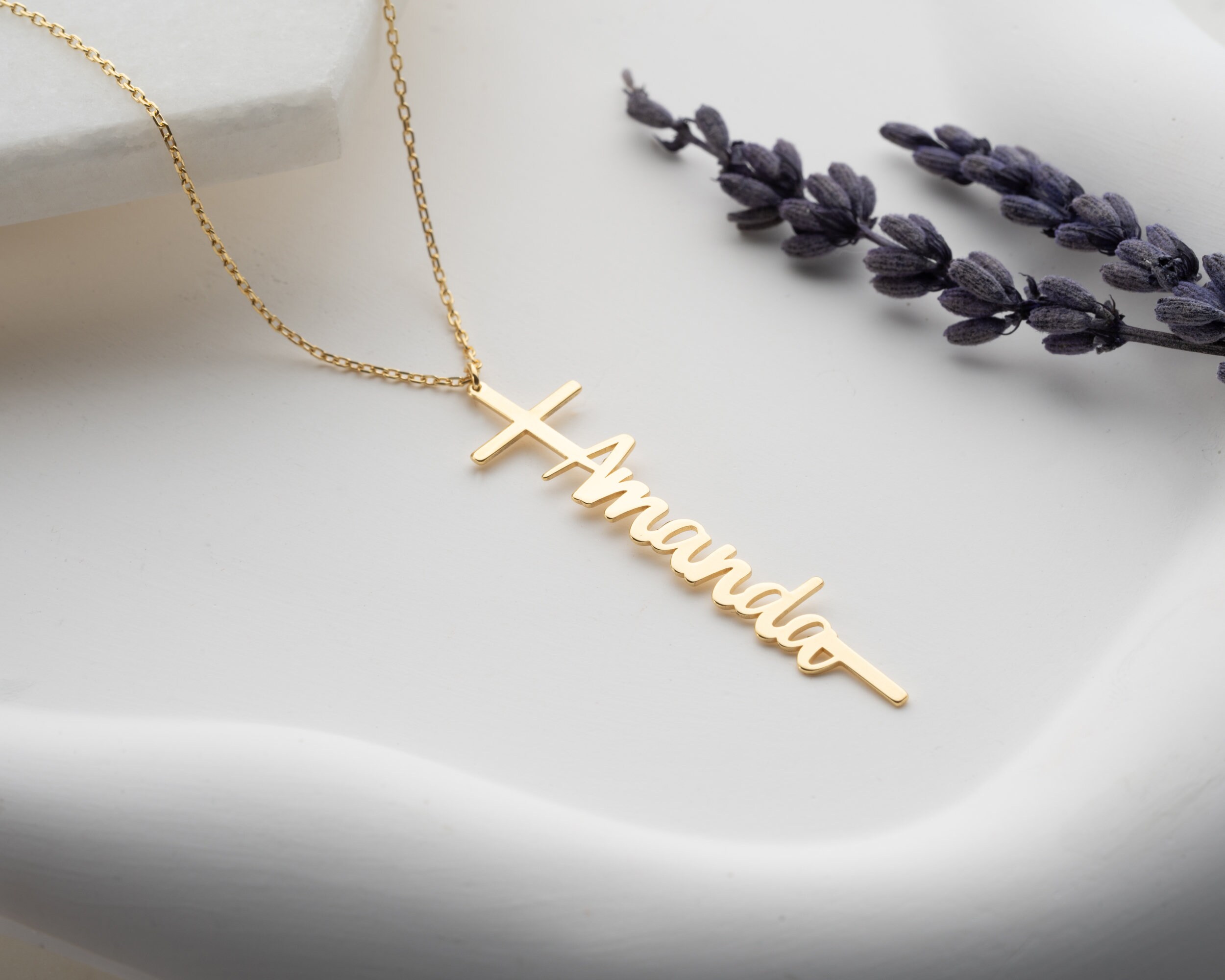 Cross necklace with name clearance