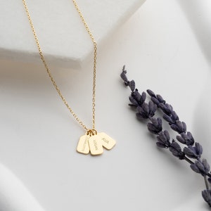Personalized Minimal Tag Name Necklace ,Your kids Name Necklace- Mini Tags Necklace - Personalized Tag Necklace - 925 Sterling Silver Tags