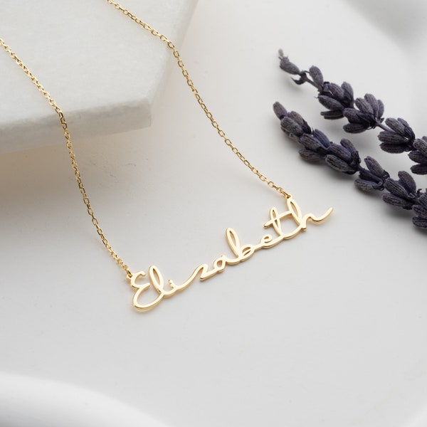 14K Solid Gold Personalized Name Necklace / Custom Name Necklace / mothers day gift / Bridesmaids Gift / Handmade Jewelry