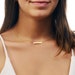 14K Solid Gold Bar Necklace, Silver Gold Rose Necklace, Custom Bar Necklace, Personalized Bar Necklace, gift for her, mothers day gift 