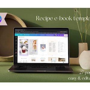 Modello per libro di ricette per cocktail | Modello di ebook per ricette di cocktail | Modello di tela