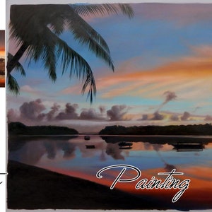 Custom Landscape Portrait-Hand Painted Oil Painting from Photo-Portraits on Canvas-Original Portrait Painting-Commission Landscape Painting