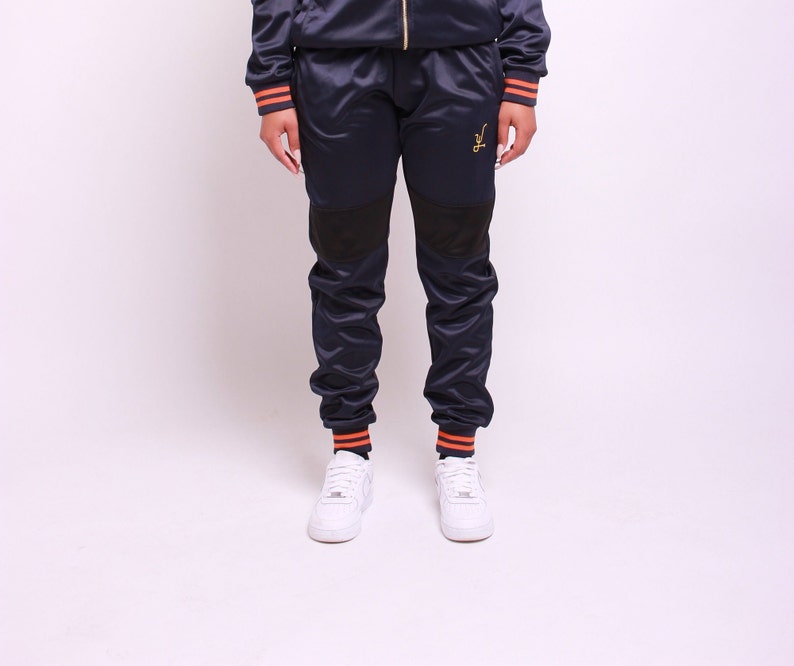 black fitted tracksuit bottoms