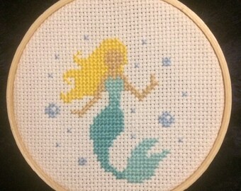 Embroidery Cross Stitch Chart Counted Cross Stitch Pattern Needlework Xstitch Diy Craft Moon Mermaid Crafts