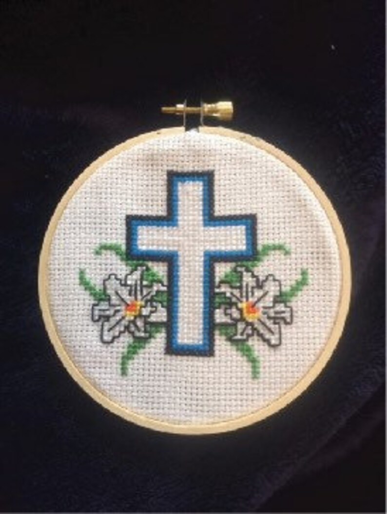 Cross and Lillies Cross Stitch kit