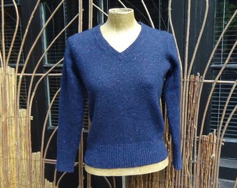 1950s PURE WOOL JUMPER-50s Woollen Fleck Sweater.