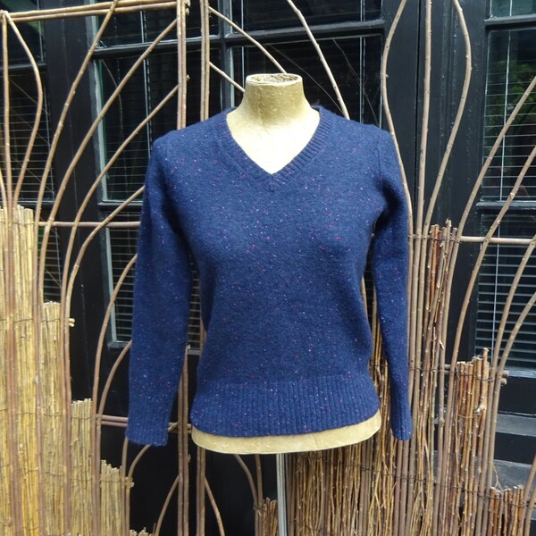 1950s PURE WOOL JUMPER-50s Woollen Fleck Sweater.