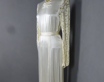 1930s SATIN and LACE WEDDING Dress-Stunning 30s Wedding Gown.