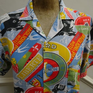 PETER WERTH HAWAIIAN Shirt-Vintage Advertising Rayon Hawaiian Shirt.