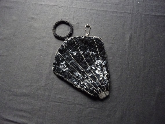 1920s BEAD and SEQUINED BAG-20s 30s Beaded Evening