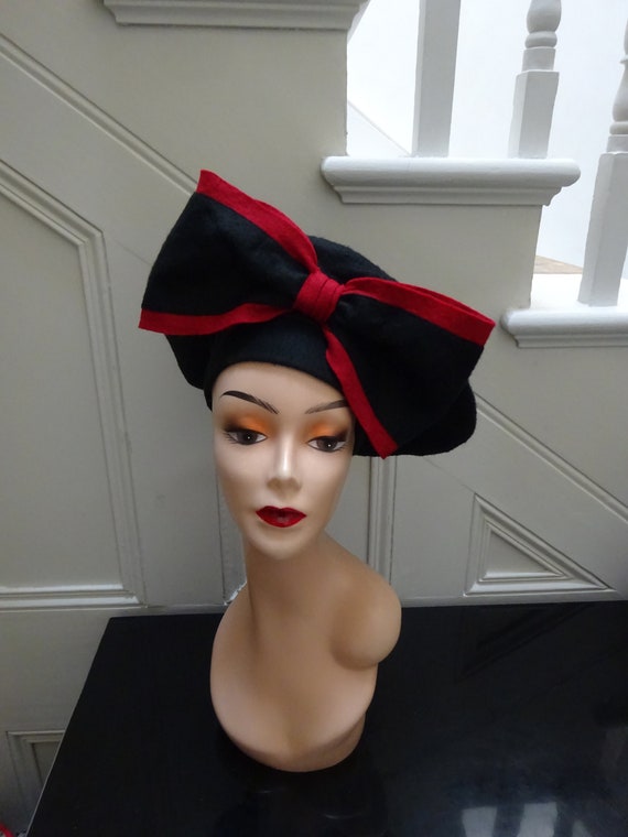1940s CUSTOM MADE HAT-40s Halo Hat-1940s Felt Hat.