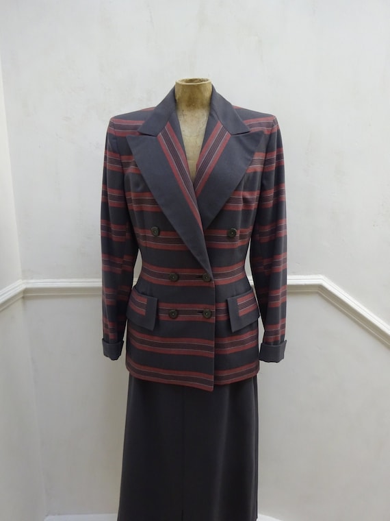 1940s AMERICAN WOMENS SUIT-40s Stunning Hollywood