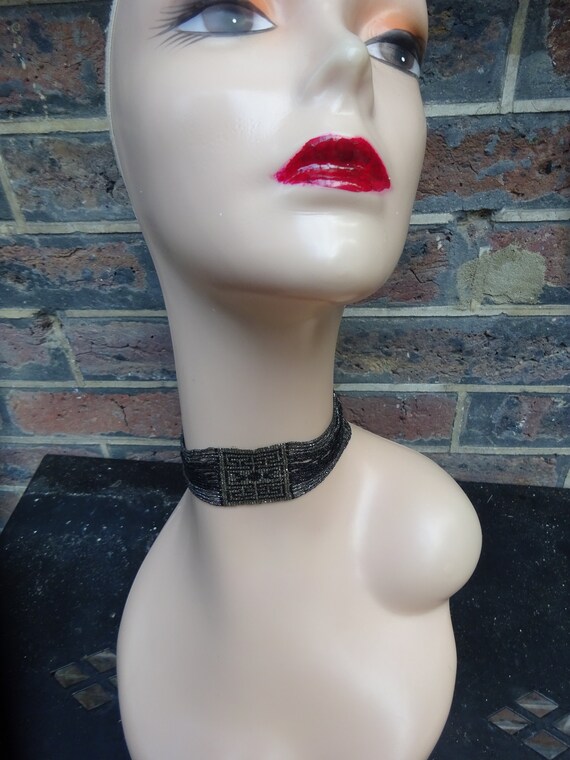 1920s ART DECO CHOKER-20s Deco Beaded Flapper Chok