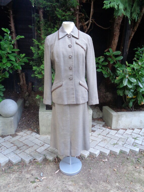 A 1940's BIRDSEYE WOOL SUIT-40s American Wool Sui