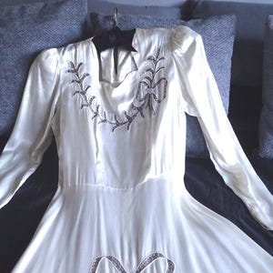 Sumptuous 1930s WEDDING GOWN-30s Satin Wedding Dress Reduced