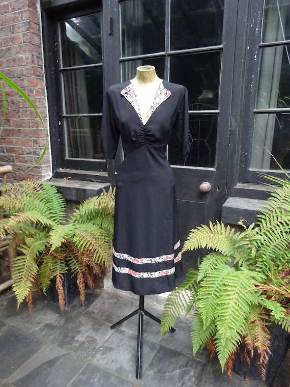 1930s Reproduction BIAS CUT DECO Dress-30s Rayon C