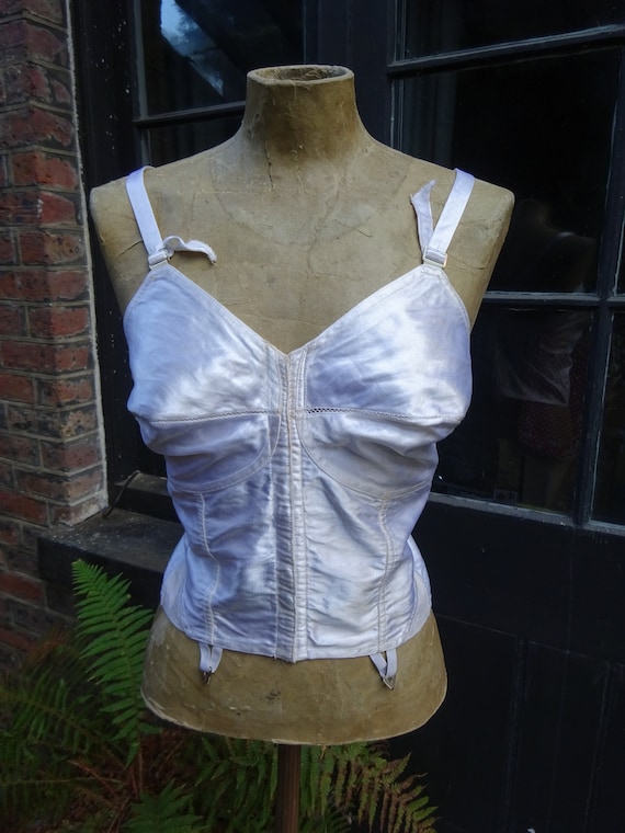 1940s LONGLINE SATIN BRASSIERE-40s Kayser Bondor B