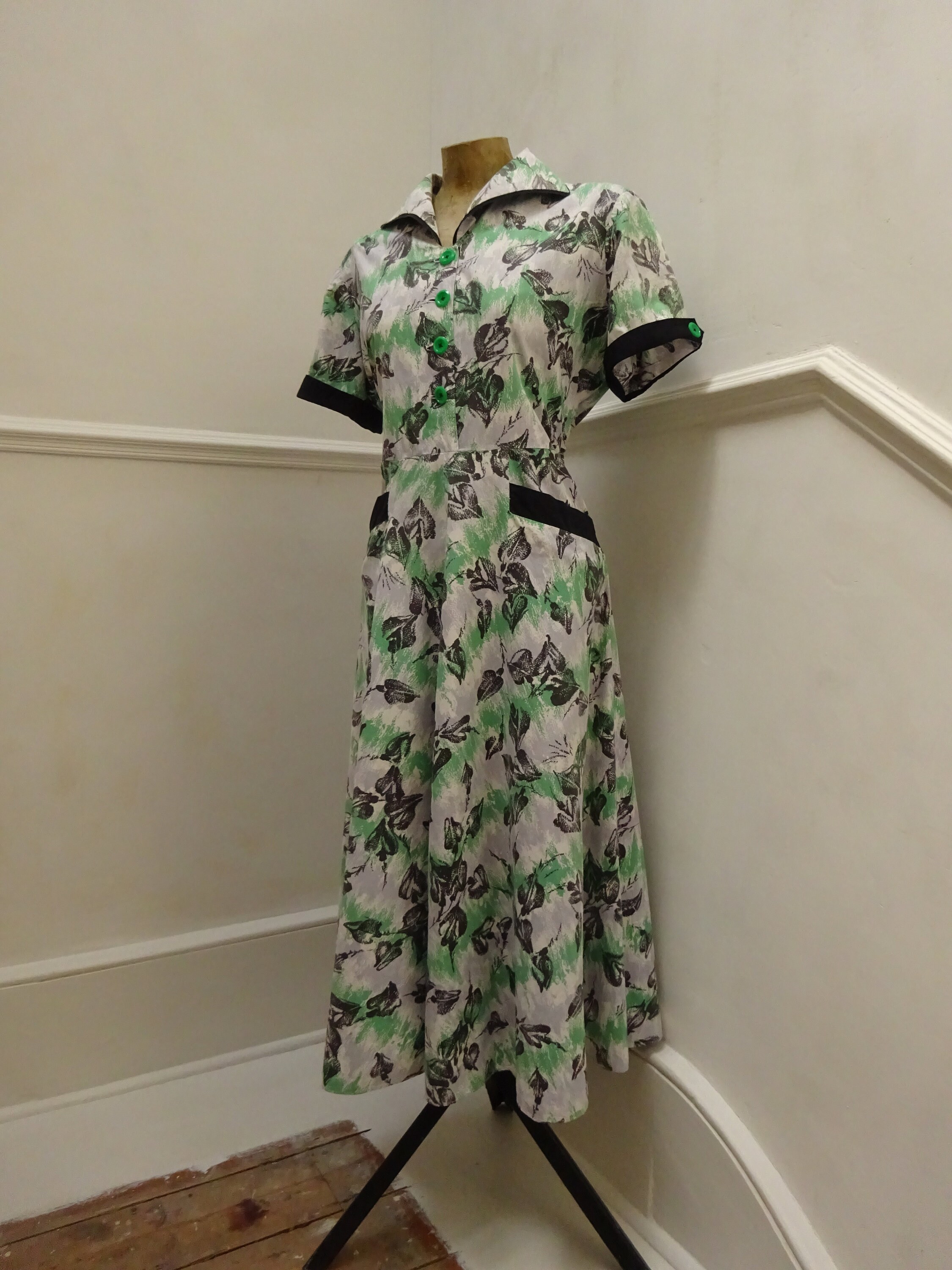 1940s STUNNING COTTON DRESS-40s Cotton Sun Dress-40s Original | Etsy