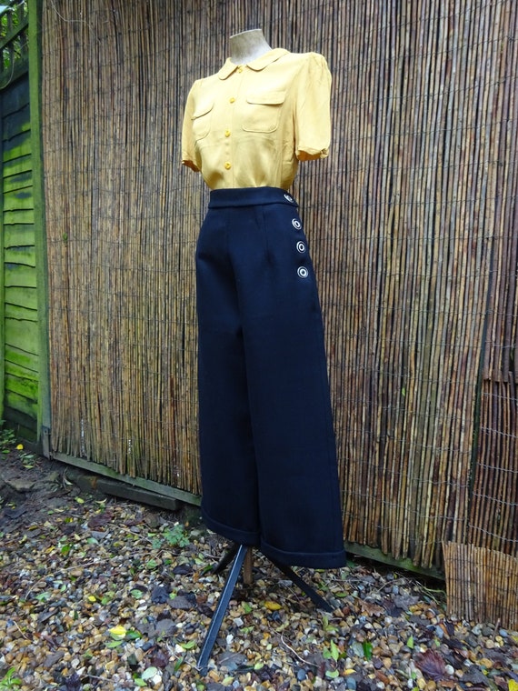 1940s TAILORMADE SWING TROUSERS-40s Wide Leg Trous