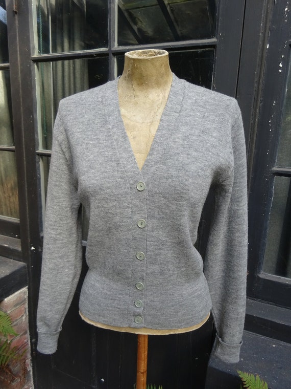 1940s ORIGINAL WOOLLEN CARDIGAN-40s knitted Cardig