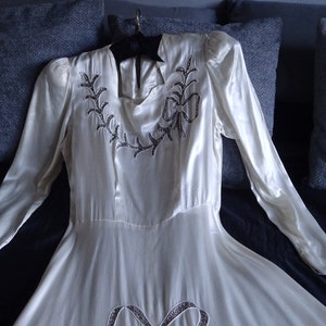 Sumptuous 1930s WEDDING GOWN-30s Satin Wedding Dress Reduced