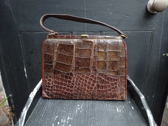 1930s CROCODILE HANDBAG-Original 30s Crocodile/All