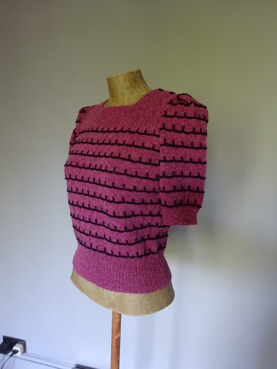 1940s CUSTOM MADE SWEATER-Handknitted 40s Sweater-