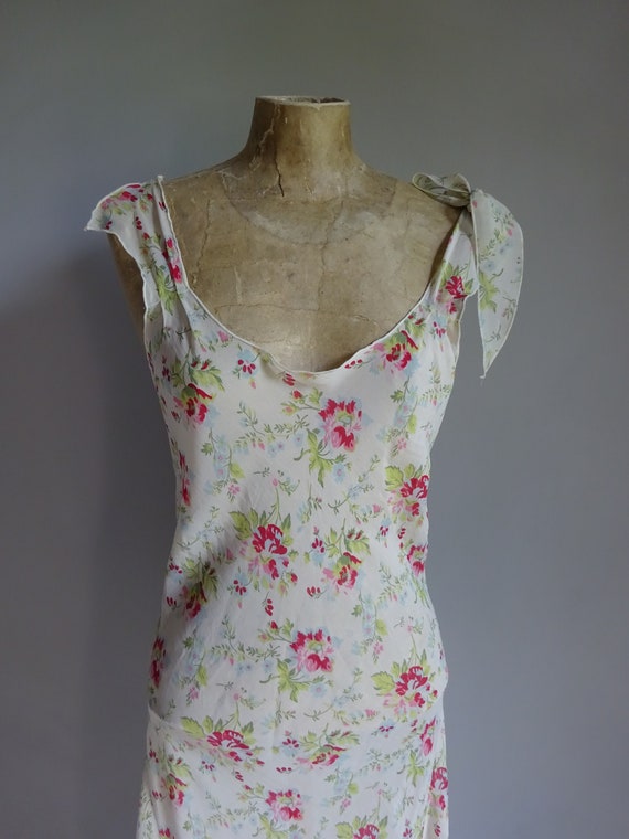 FLORAL CHIFFON DRESS-Vintage floral Chiffon Dress-