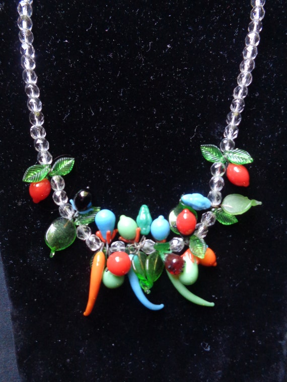 VINTAGE 1950s MURANO NECKLACE-50s Venetian Glass F