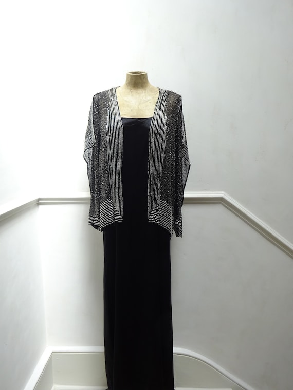 1920s BEADED EVENING JACKET-20s Flapper Jacket wit