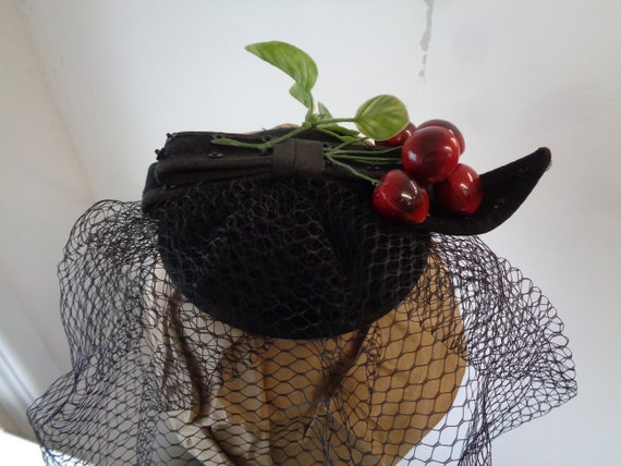 CHERRY FASCINATOR-Beautiful Cherry Fascinator!-Vin