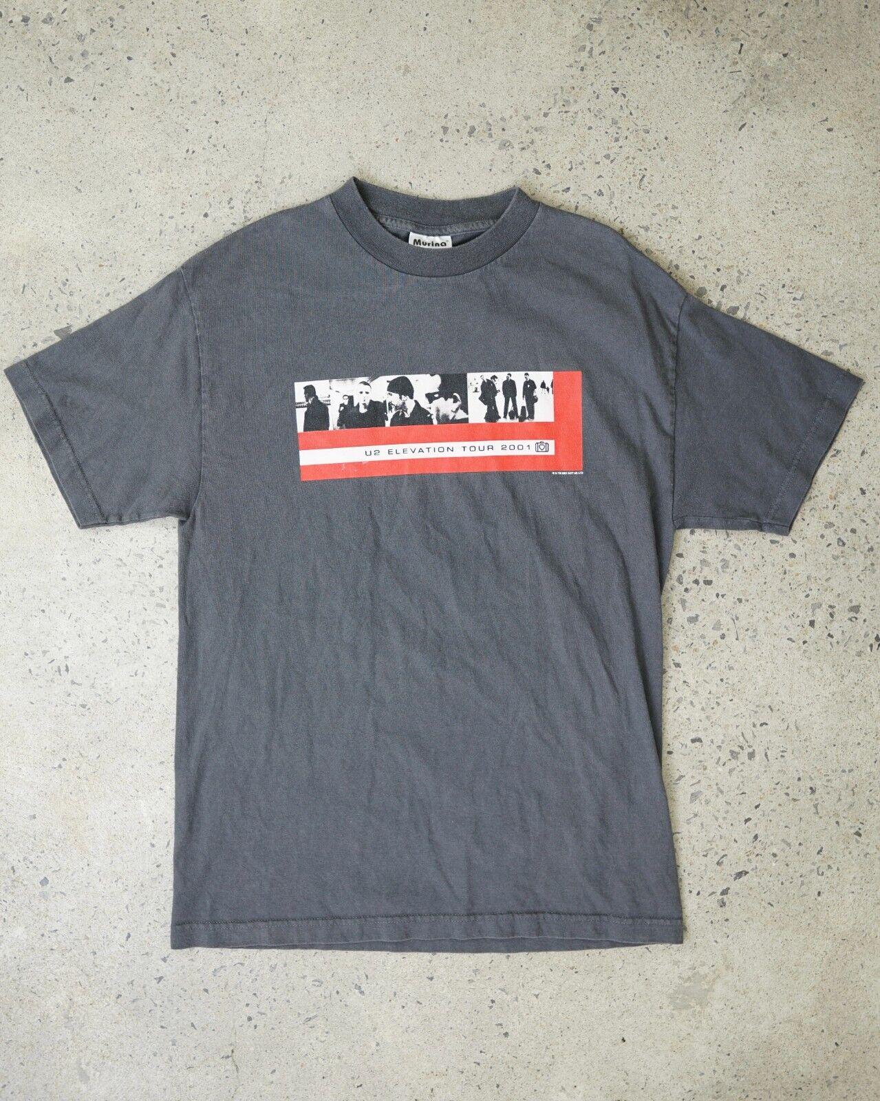 2001 U2 Elevation Tour Tee Mens Large Vintage Faded Black | eBay
