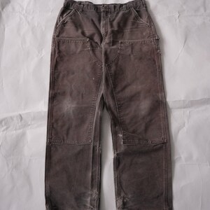 Carhartt Double Knees Workwear Distressed Brown Carpenter Pants
