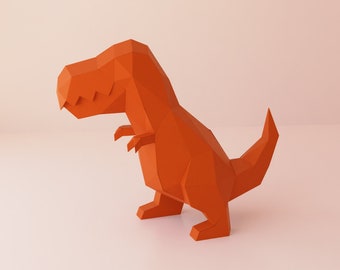 Papercraft T-Rex, dinosaur sculpture