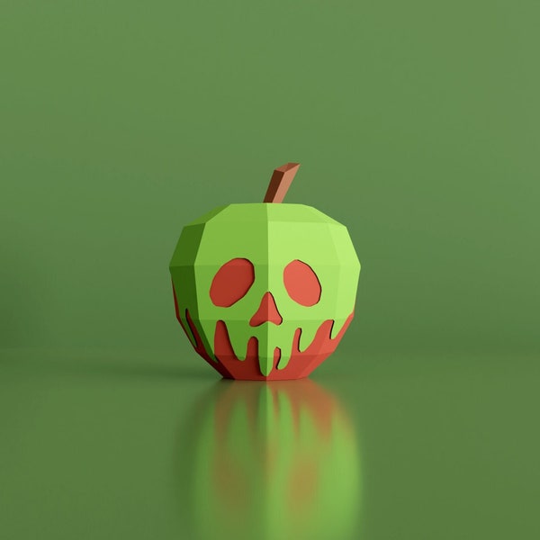 Papercraft Poison Apple, Halloween decor