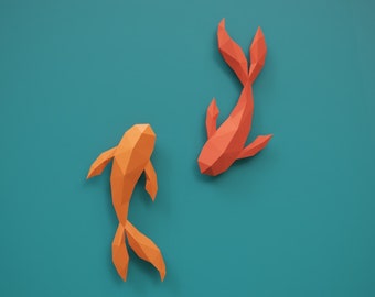 Pesce 3d papercraft, arredamento koifish