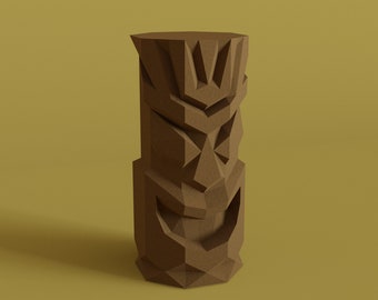 Tiki Statue papercraft, totem decor