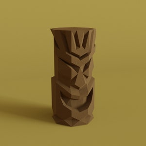 Tiki Statue papercraft, totem decor