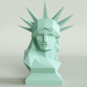 Busto della Statua della Libertà, scultura fai da te in carta