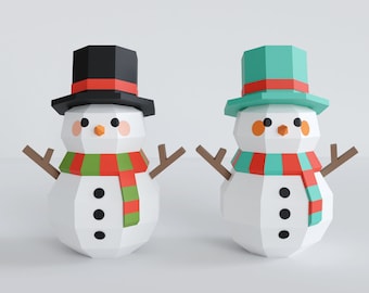 Snowman Papercraft sculpture, christmas snowman