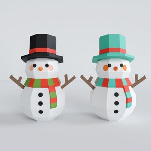 Snowman Papercraft sculpture, christmas snowman