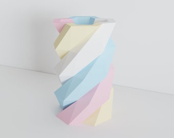 Marshmallow Vase Papercraft sculpture, unbreakable vase