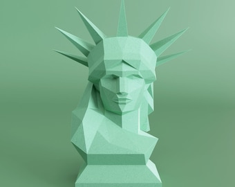 Statue of Liberty Bust, DIY Papercraft Sculpture