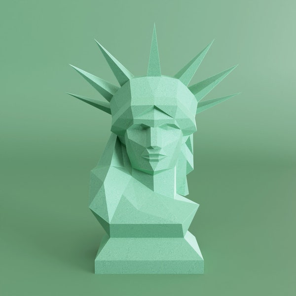 Buste de la Statue de la Liberté, Sculpture Papercraft DIY