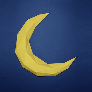 Papercraft Moon DIY lamp decor 3d origami low poly lantern