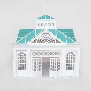 House papercraft, greenhouse paper cutting dxf svg